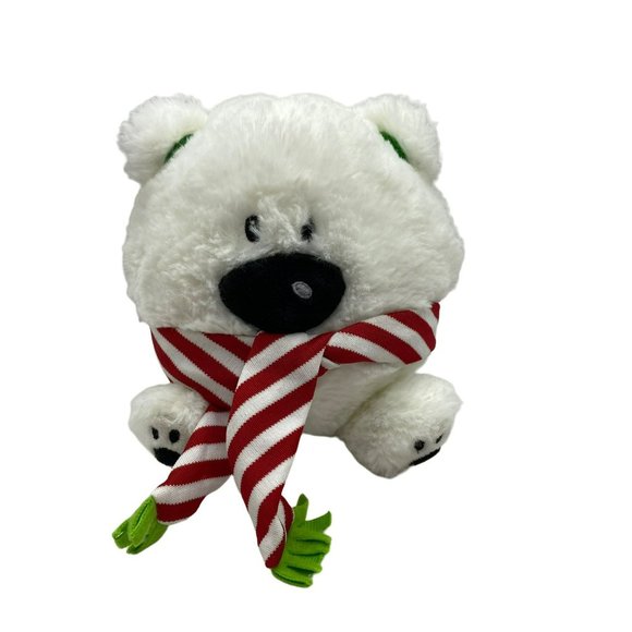 American Greeting Other - American Greetings Polar Bear 7" Plush Puff Stuffed Animal Toy w Scarf Christmas